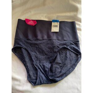 Maidenform Womens XL Shapewear Briefs No Pinch Waistband Lace Navy